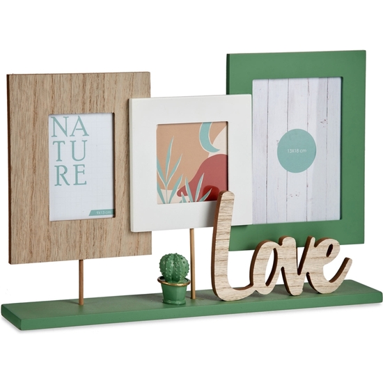 PORTAFOTO MÚLTIPLE MADERA LOVE 46X30 image 2