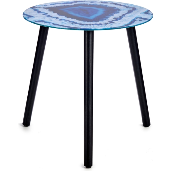 MESA CRISTAL EFECTO MÁRMOL AZUL 42X40 image 0