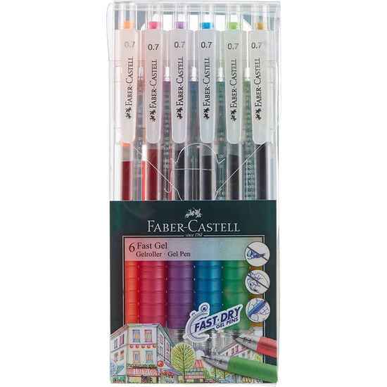 SET 6 BOLÍGRAFOS ROLLER GEL FABER-CASTELL image 0