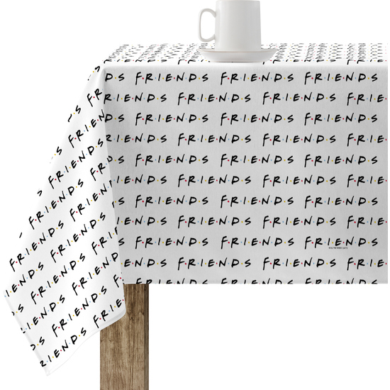 MANTEL RESINADO (TACTO PLASTIFICADO) ANTIMANCHAS MODELO FRIENDS WHITE image 0