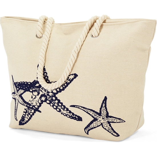 BOLSA PLAYA LONA ESTAMPADA 56X38X18 SUR image 0