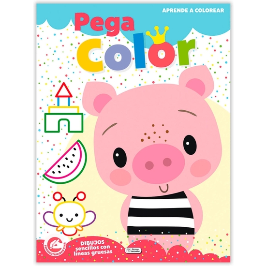 LIBRO COLOREAR PEGA Y COLOREA 16 PÁGINAS 21X28 image 2