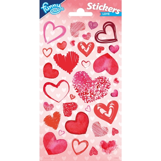 PACK DE PEGATINAS CON PURPURINA CORAZONES LOVE  image 0