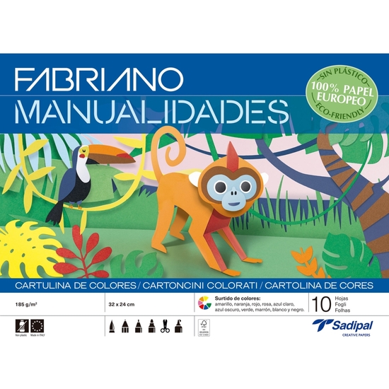 PACK 10 BLOC MANUALIDADES 10 CARTULINAS COLORES image 0