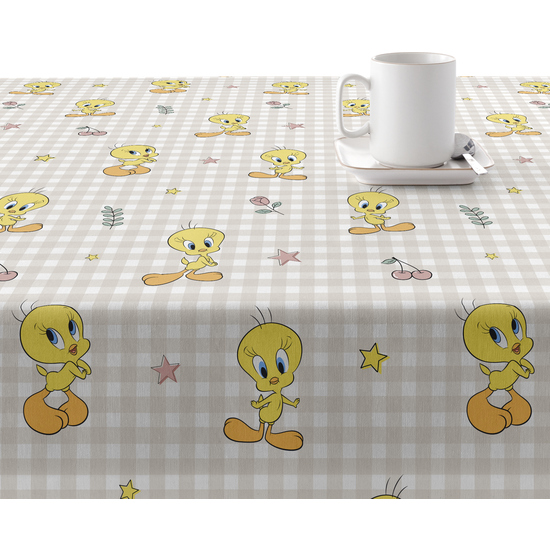 MANTEL RESINADO (TACTO PLASTIFICADO) ANTIMANCHAS MODELO TWEETY 2 BEIGE image 1