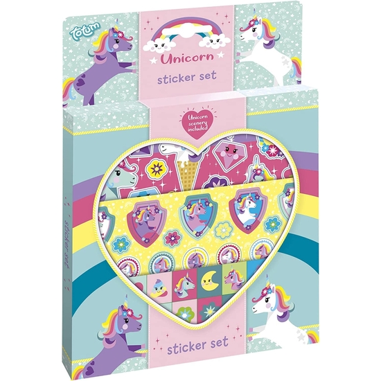 UNICORNIO CAJAS CON PEGATINAS STICKERS TOTUM image 0