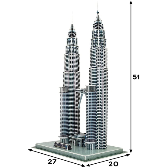 PUZZLE 3D TORRES PETRONAS 72 PIEZAS 51X27X20 image 5