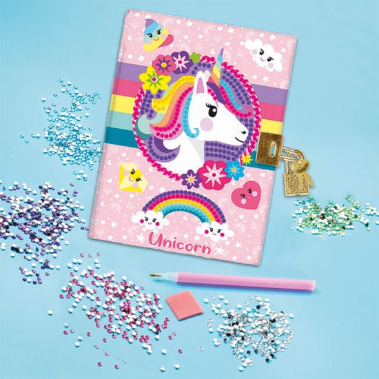 UNICORNIO CREA TU DIARIO SECRETO CON DIAMANTES 19X20 image 1