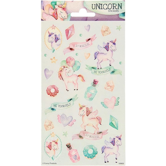 PACK DE PEGATINAS GLITTER UNICORNIOS image 0