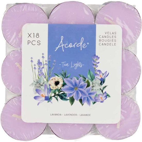 SET 18 VELAS TEA LIGHTS LAVANDA image 0