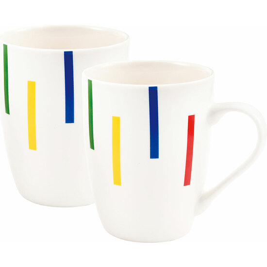 SET 2PC TAZA 11CM PORCELANA NEW BONE CHINA image 0