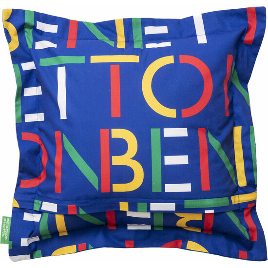 CUSHION 40X40 CM 300GR, 100% COTTON BLUE-MULTICOLOR LOGO CASA BENETTON image 0