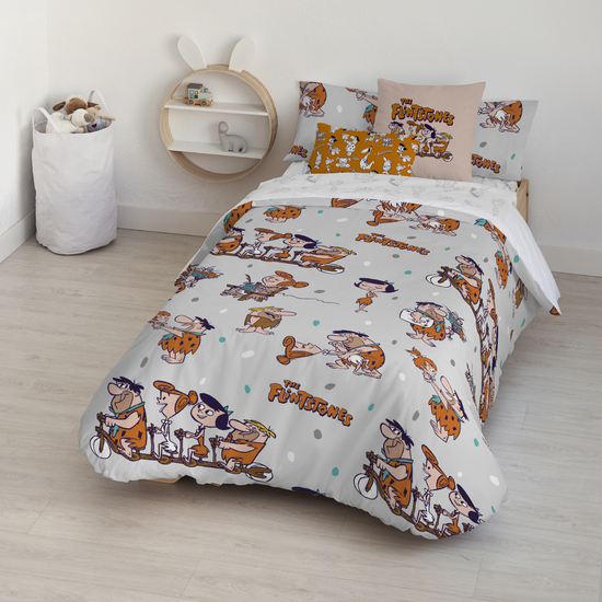 FUNDA NÓRDICA CON BOTONES 100% ALGODÓN MODELO THE FLINTSTONES PARA CAMA DE 105 (180X240 CM) image 0