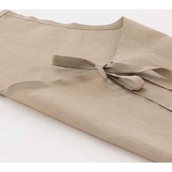 DELANTAL SIN BOLSILLO 100% LINO TAUPE image 1