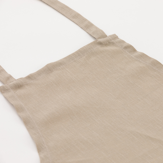 DELANTAL SIN BOLSILLO 100% LINO TAUPE image 2