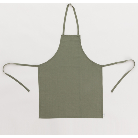 DELANTAL SIN BOLSILLO 100% LINO ARMY GREEN image 0