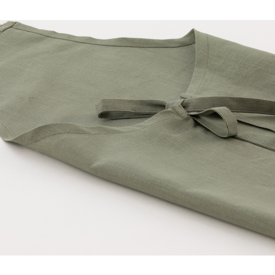 DELANTAL SIN BOLSILLO 100% LINO ARMY GREEN image 1