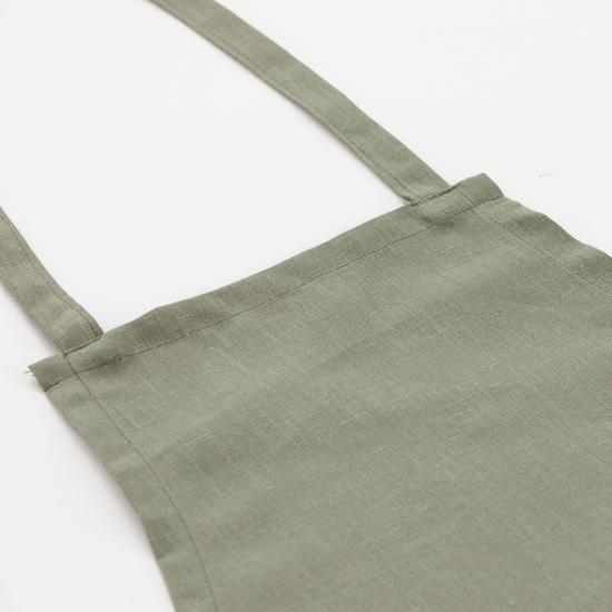 DELANTAL SIN BOLSILLO 100% LINO ARMY GREEN image 2
