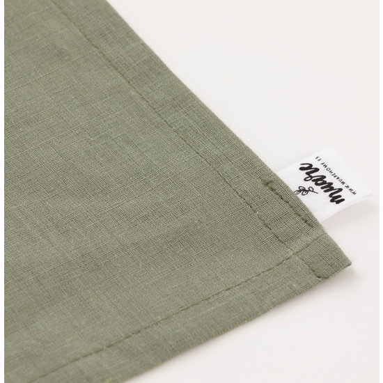 DELANTAL SIN BOLSILLO 100% LINO ARMY GREEN image 3