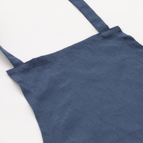 DELANTAL SIN BOLSILLO 100% LINO NIGHT BLUE image 2