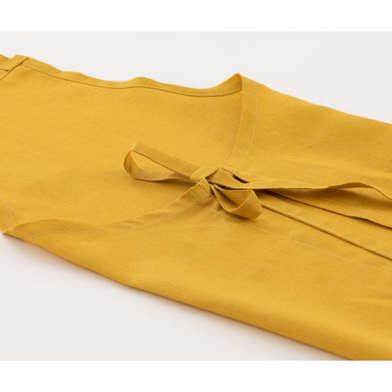 DELANTAL SIN BOLSILLO 100% LINO MUSTARD image 1
