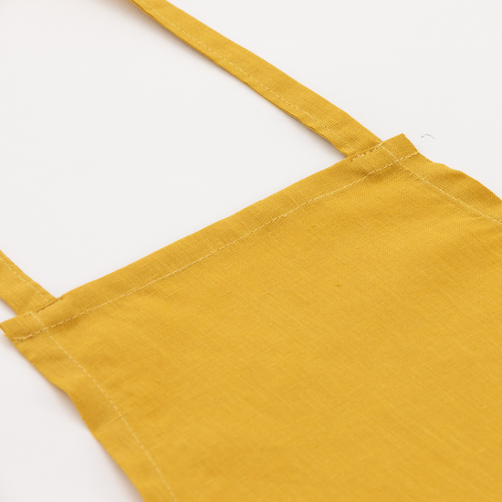 DELANTAL SIN BOLSILLO 100% LINO MUSTARD image 2