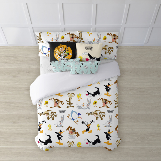 FUNDA NÓRDICA CON BOTONES 100% ALGODÓN MODELO LOONEY CHARACTERS PARA CAMA DE 135/140 (220X240 CM) image 0