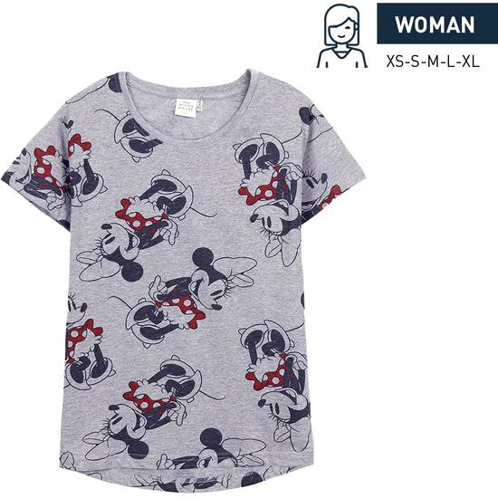 CAMISETA CORTA SINGLE JERSEY PUNTO MINNIE GRAY image 0