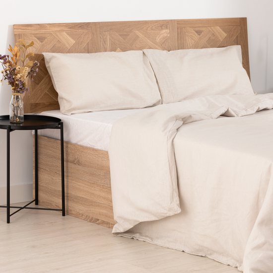 FUNDA NÓRDICA 100% LINO MODELO NATURAL PARA CAMA DE 200X200 CM. image 2