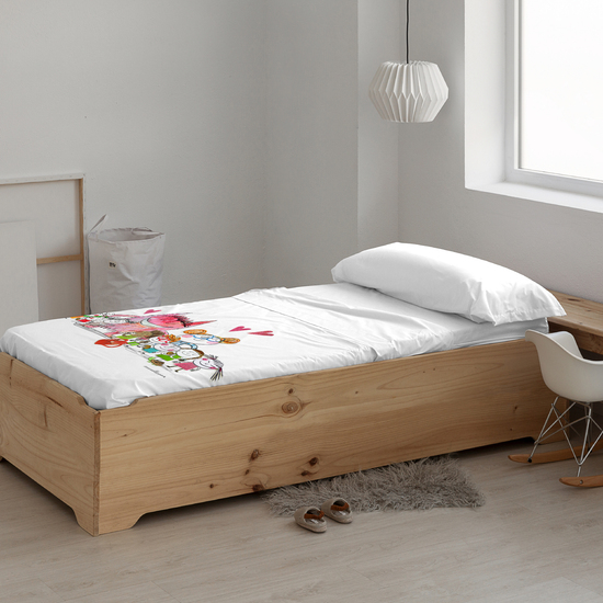 JUEGO DE SÁBANAS CON ALMOHADA Y BAJERA 100% ALGODÓN MODELO AL COLE DE ANNA LLENAS PARA CAMA DE 90. image 2