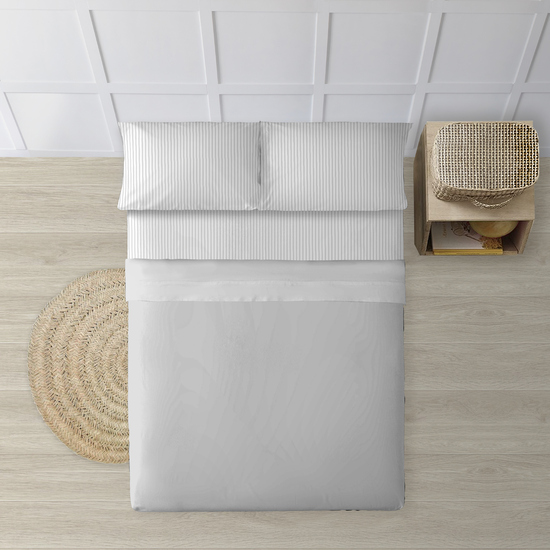 JUEGO DE SÁBANAS 100% ALGODÓN MODELO PAPAMOA GRIS LISO PARA CAMA DE 180. image 0