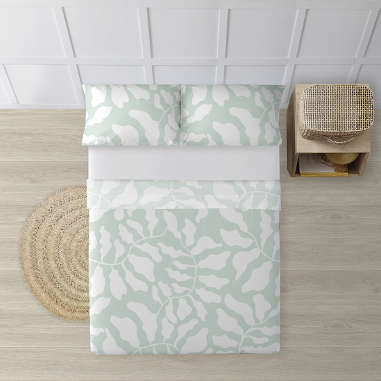 JUEGO DE SÁBANAS 100% ALGODÓN MODELO CHAME MINT PARA CAMA DE 90. image 0