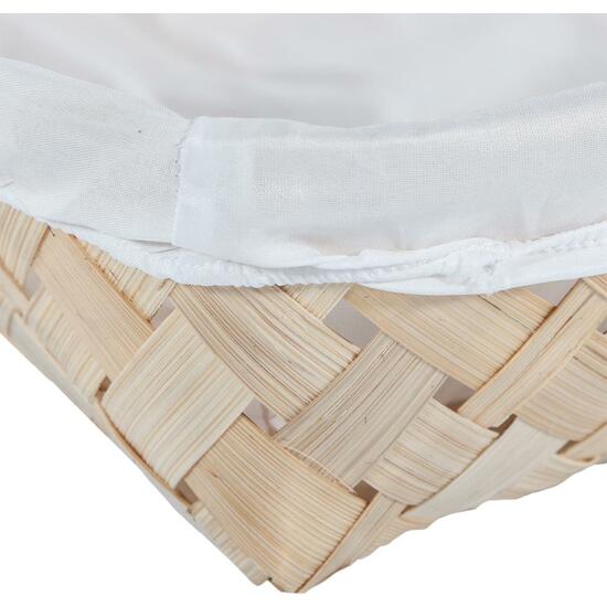 RECTANGULAR TRAY IN NATURAL BAMBOO WITH LINING image 1