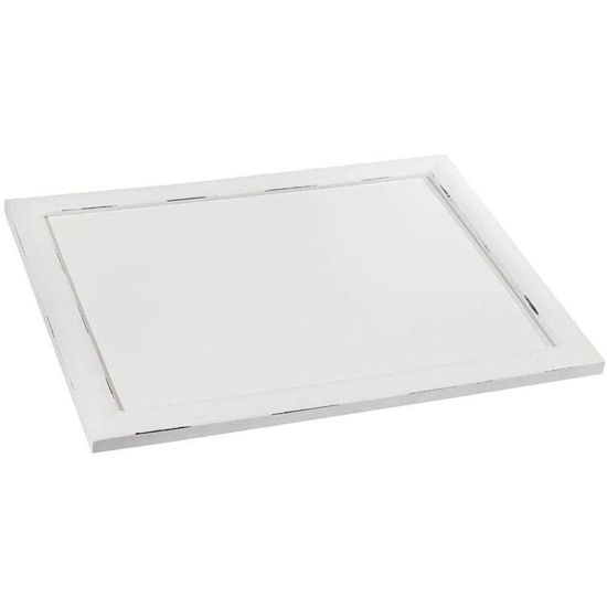 WHITE WOODEN TRAY WITH PADDED BASE image 0