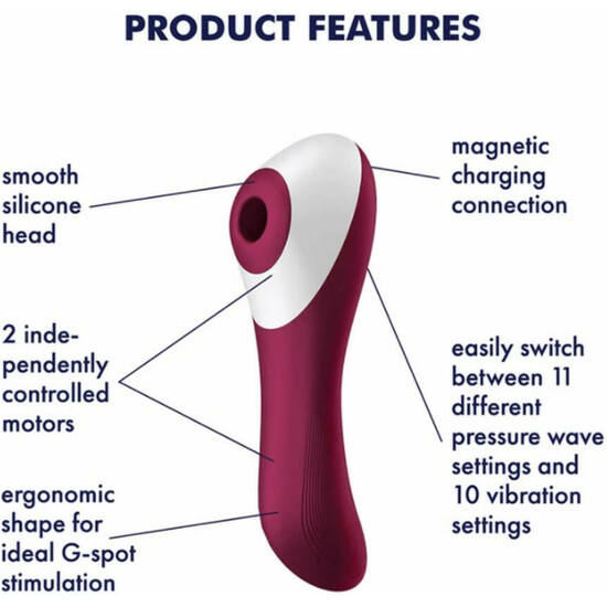 SATISFYER DUAL CRUSH - INSERTABLE DOUBLE AIR PULSE VIBRATOR image 5