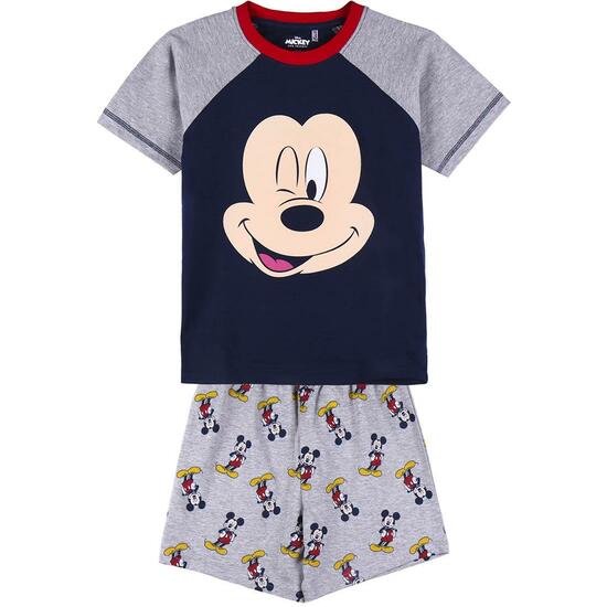PIJAMA CORTO SINGLE JERSEY PUNTO MICKEY GRAY image 0