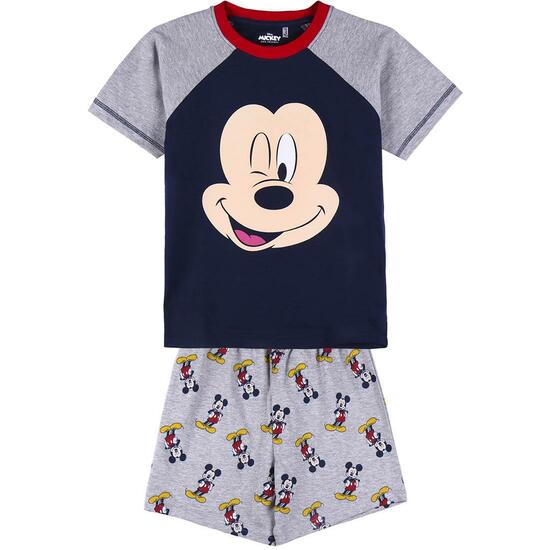 PIJAMA CORTO SINGLE JERSEY PUNTO MICKEY GRAY image 0