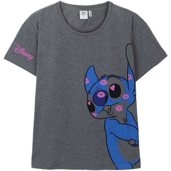 CAMISETA CORTA SINGLE JERSEY PUNTO STITCH DARK GRAY image 0