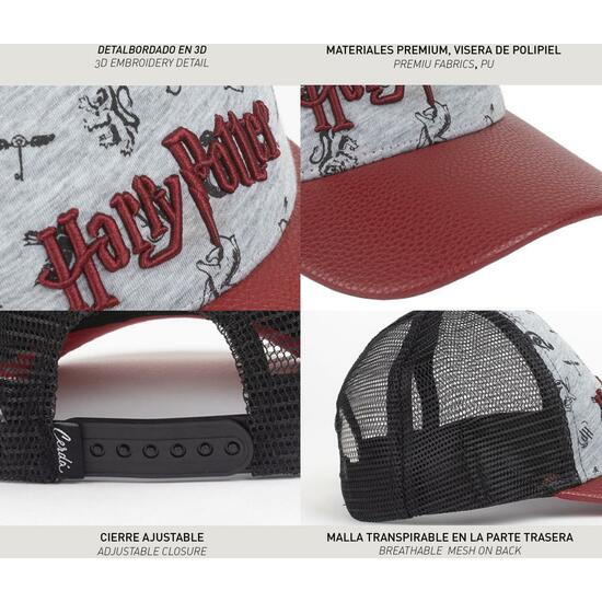 GORRA VISERA CURVA PARCHES HARRY POTTER GRAY image 4