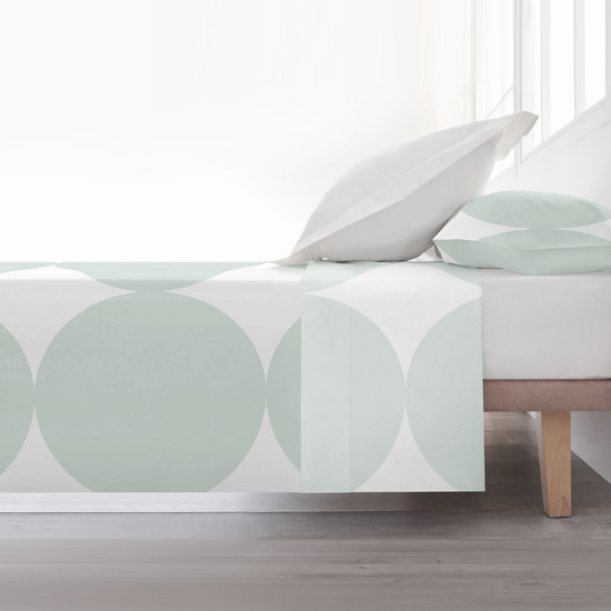 JUEGO DE SÁBANAS 100% ALGODÓN MODELO PORTMORE MINT PARA CAMA DE 90. image 1