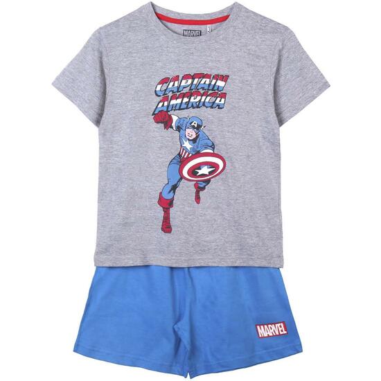 PIJAMA CORTO SINGLE JERSEY PUNTO MARVEL GRAY image 0