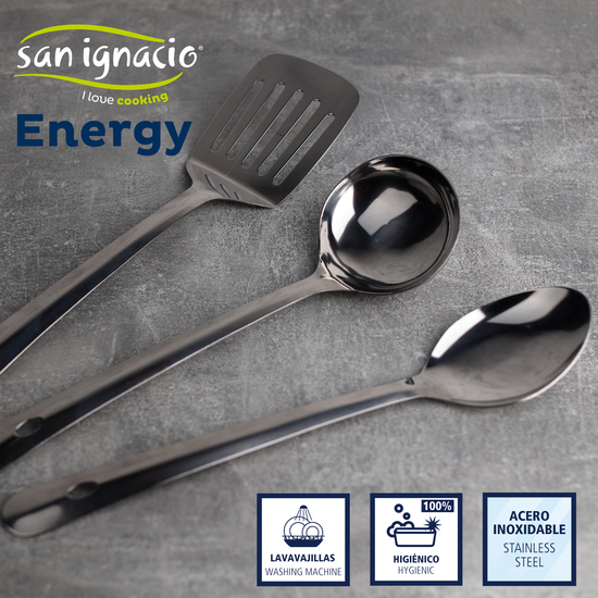 PACK DE 3 SARTENES Ø20/24 Y 28 CMS + SET 3PC DE UTENSILIOS DE COCINA EN ACERO INOXIDABLE image 3