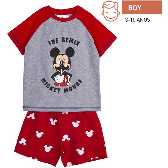 PIJAMA CORTO SINGLE JERSEY PUNTO MICKEY RED image 0