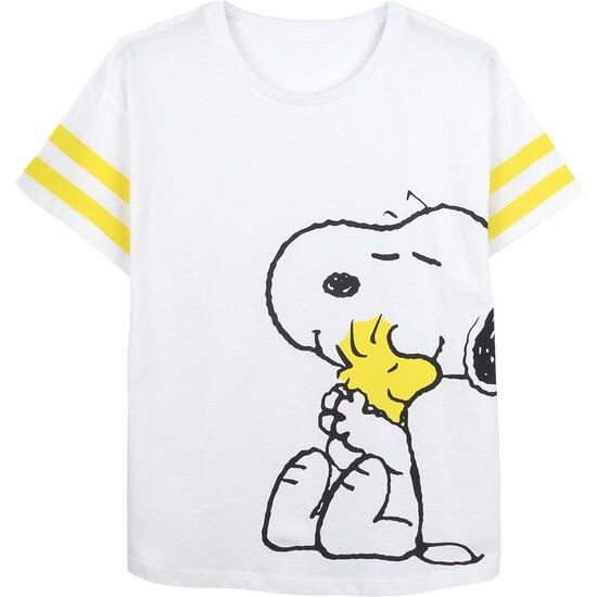 CAMISETA CORTA SINGLE JERSEY PUNTO SNOOPY WHITE image 0