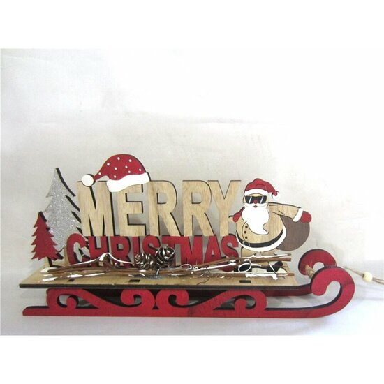 CARTEL MERRY CHRISTMAS EN TRINEO 30X14,5 image 0