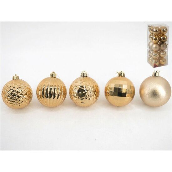 SET 20 BOLAS DE NAVIDAD 7CM ORO image 0