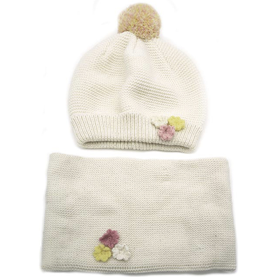 CONJUNTO DE GORRO Y BUFANDA PARA PREESCOLARES DE 2 A 5 AÑOS COLOR CRUDO image 0