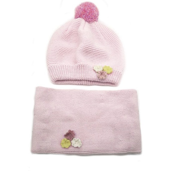 CONJUNTO DE GORRO Y BUFANDA PARA PREESCOLARES DE 2 A 5 AÑOS COLOR ROSA image 0