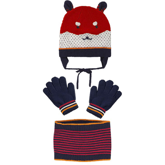 CONJUNTO DE GUANTES, GORRO Y BUFANDA PARA PREESCOLARES DE 2 A 5 AÑOS COLOR ROJO image 0