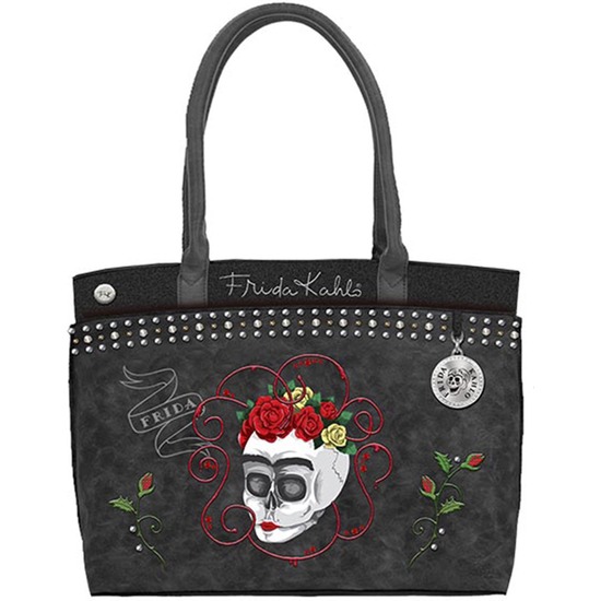 BOLSO BLACK SKULL DE ESTILO ÚNICO FRIDA KAHLO image 0